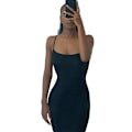 Miniatyrbild 3 av 5: Lång kjol Bodycon Klänning Festkläder Midi Asymmetrisk Black/M