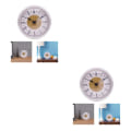 Miniatyrbild 4 av 5: 1/2 80 mm Silverfälg Insert Klocka Movement Quartz Battery Fit 3in 2Set