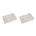 Miniatyrbild 3 av 5: 1/2/3/5 Stapelbar smyckesbricka Multipurpose Portable Velvet för Flannel White 12 Grids 2Set
