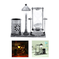 Miniatyrbild 4 av 5: 1/2 timglassandtimer med inbyggt ljus för hemmets sovrum Silver 1Set