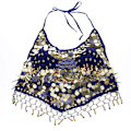 Miniatyrbild 3 av 5: 1/2/3 Magdanskostymer BH Halter Top Sequin Performance Royal Blue 1Set