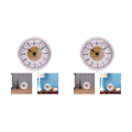 Miniatyrbild 1 av 5: 1/2 80 mm Silverfälg Insert Klocka Movement Quartz Battery Fit 3in 2Set