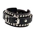 Miniatyrbild 5 av 5: 1/2/3/5 PU Läderarmband Justerbar Wrap Cuff Nit för Black 24.5 x 3.2cm 1Set