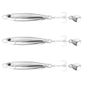 Miniatyrbild 2 av 5: 1/3 3x Silver Durable Vib lockar för långvarigt fiske 1Set