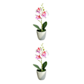 Miniatyrbild 4 av 5: 1/2/3/5 Realistiskt utseende Hållbar konstgjord blomma för DIY White+Purple 2PCS