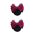 Miniatyrbild 3 av 5: 1/2/3/5 tyg lätt att bära Elastiska hårnät för moderiktiga Two Bows- rose red 2Set