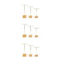 Miniatyrbild 4 av 5: 1/2/3 metall smycken T-Shape örhängen Display Rack Stativ Gold 4 x 4 x 14cm 3Set