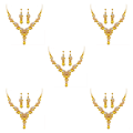 Miniatyrbild 2 av 5: 1/2/3/5 3 stycken/ set kvinnor halsband bröllop bröllop örhänge Champagne 5PCS