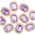 Miniatyrbild 5 av 5: 1/2/3/5 10 st Rhinestone Buttons Hantverk Dekoration för kläder Light Purple 2.1 x 1.7cm 1Set