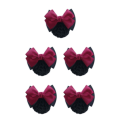 Miniatyrbild 3 av 5: 1/2/3/5 tyg lätt att bära Elastiska hårnät för moderiktiga Two Bows- rose red 5Set