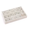 Miniatyrbild 4 av 5: 1/2/3/5 Stapelbar smyckesbricka Multipurpose Portable Velvet för Flannel White 12 Grids 1Set