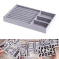 Miniatyrbild 4 av 5: 1/2/3/5 Stapelbar smyckesbricka Multipurpose Portable Velvet för 12 Grids Style A 1Set