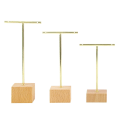 Miniatyrbild 1 av 5: 1/2/3 metall smycken T-Shape örhängen Display Rack Stativ Gold 4 x 4 x 14cm 1Set