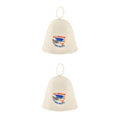 Miniatyrbild 1 av 5: 1/2 Bastu Hatt Ryska Banya Cap Saunahut Saunahattu 100 Ull Pattern 23x25cm 2Set