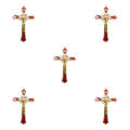 Miniatyrbild 3 av 5: 1/2/3/5 Zinklegering Väggkrucifix Cross Jesus Statue Staty Red 12x7cm 5Set