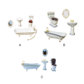 Miniatyrbild 5 av 5: 1/2/3/5 Miniatyr Badkar Toalett Handfat Spegel Set Keramik Robust type 3 1Set