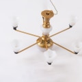Miniatyrbild 3 av 5: 1/2/3 Modern Miniatyr Ljuskrona Celing Lampa Modell Layout Dekor Golden Warm Light 8.2x4.5cm 1Set
