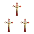 Miniatyrbild 3 av 5: 1/2/3/5 Zinklegering Väggkrucifix Cross Jesus Statue Staty Red 12x7cm 3Set