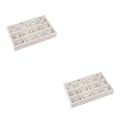Miniatyrbild 4 av 5: 1/2/3/5 Stapelbar smyckesbricka Multipurpose Portable Velvet för Flannel White 12 Grids 2Set
