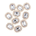 Miniatyrbild 5 av 5: 1/2/3/5 10 st Rhinestone Buttons Hantverk Dekoration för kläder Silver 2.1 x 1.7cm 1Set