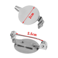 Miniatyrbild 5 av 5: 1/2/3/5 50 st Brosch Bas Blanks Brickor Baksidor Pins Inställning DIY Silver 50 Pcs 2.0cm 5Set