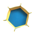 Miniatyrbild 3 av 5: 1/2 tärningsbricka PU-läder dubbelsidig tärningsmatta för brädspel Blue Yellow 1Set