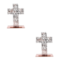 Miniatyrbild 4 av 5: 1/2/3/5 Stående krucifix Jesus Scriptures Cross Bön Rose Gold 20cm 2Set