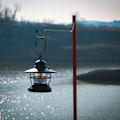 Miniatyrbild 3 av 5: 1/2 utomhusläger fällbar lampstolpe hängande ljushållare Red 100cm 1Set
