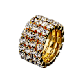 Miniatyrbild 5 av 5: 1/2/3/5 Stretch Crystal Ring Utsökt inläggning för Elegant golden 4 rows 2PCS