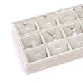 Miniatyrbild 5 av 5: 1/2/3/5 Stapelbar smyckesbricka Multipurpose Portable Velvet för Flannel White 12 Grids 1Set