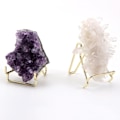 Miniatyrbild 3 av 5: 1/2/3 Iron Ores Stone Display Stand Desktop Rock Holder Base Golden M 1Set