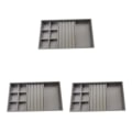 Miniatyrbild 3 av 5: 1/2/3/5 Stapelbar smyckesbricka Multipurpose Portable Velvet för Gray 3 in 1 3Set