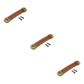 Miniatyrbild 3 av 5: 2/3/5 PU-läder Bagagehandtag Handtag Byt ut skåpdrag Khaki Brown 12.2x2.4x1.1cm 3Set