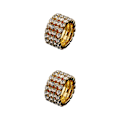 Miniatyrbild 3 av 5: 1/2/3/5 Stretch Crystal Ring Utsökt inläggning för Elegant golden 4 rows 2PCS