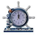 Miniatyrbild 5 av 5: 1/2 trä nautisk båtratt Time Clock Bordsdekor 1Set