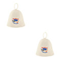 Miniatyrbild 4 av 5: 1/2 Bastu Hatt Ryska Banya Cap Saunahut Saunahattu 100 Ull Pattern 23x25cm 2Set