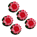 Miniatyrbild 1 av 5: 1/2 5-delad konstgjord Lotusblomma Realistiska Float Foam Lotus peach red 1Set