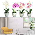 Miniatyrbild 3 av 5: 1/2/3/5 Realistiskt utseende Hållbar konstgjord blomma för DIY White+Purple 1 Pc