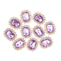Miniatyrbild 1 av 5: 1/2/3/5 10 st Rhinestone Buttons Hantverk Dekoration för kläder Light Purple 2.1 x 1.7cm 1Set