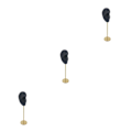 Miniatyrbild 5 av 5: 1/2/3 Örhänge Display Stand Human Ear Model Stud Holder Showcase Right Ear Black Height: 18cm 3Set