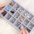 Miniatyrbild 5 av 5: 1/2/3/5 Stapelbar smyckesbricka Multipurpose Portable Velvet för Empty Tray Style A 1Set