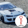 Miniatyrbild 2 av 5: 1/2/3/5 RC Body Shell Clips R Shape för 1/10 RC racingbil red length 24mm 1Set