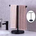 Miniatyrbild 5 av 5: Rostfritt stål T Shape Handdukshållare Stativ Handduksställ för hemmet black