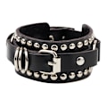 Miniatyrbild 4 av 5: 1/2/3/5 PU Läderarmband Justerbar Wrap Cuff Nit för White 24.5 x 3.2cm 1Set