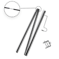 Miniatyrbild 5 av 5: 1/2 utomhusläger fällbar lampstolpe hängande ljushållare Black 100cm 1Set