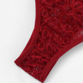 Miniatyrbild 2 av 5: 1/2/3/5 Womens 2 Piece Lace Hollow Perspective För Bikini Red M 1Set