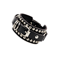 Miniatyrbild 1 av 5: 1/2/3/5 PU Läderarmband Justerbar Wrap Cuff Nit för Black 24.5 x 3.2cm 1Set