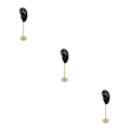 Miniatyrbild 2 av 5: 1/2/3 Örhänge Display Stand Human Ear Model Stud Holder Showcase Left Ear Black Height: 18cm 3Set
