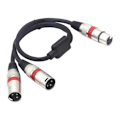 Miniatyrbild 4 av 5: 1/2 XLR splitter hona till dubbel hane 3-stift Y-kabelmikrofon 1Set