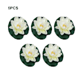 Miniatyrbild 4 av 5: 1/2 5-delad konstgjord Lotusblomma Realistiska Float Foam Lotus milky white 1Set
